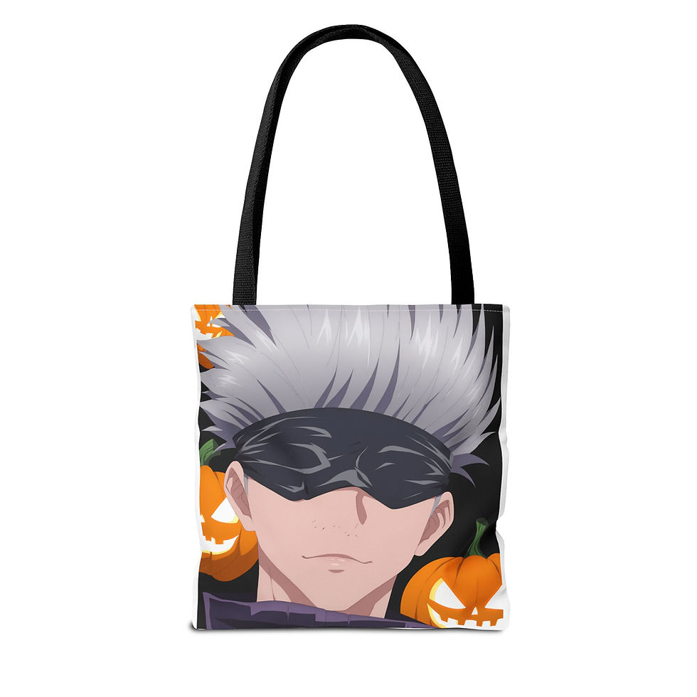 Product: Gojo-Inspired Tote Bag with Halloween Pumpkin