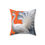 Thumbnail: White peacock cushion, orange background