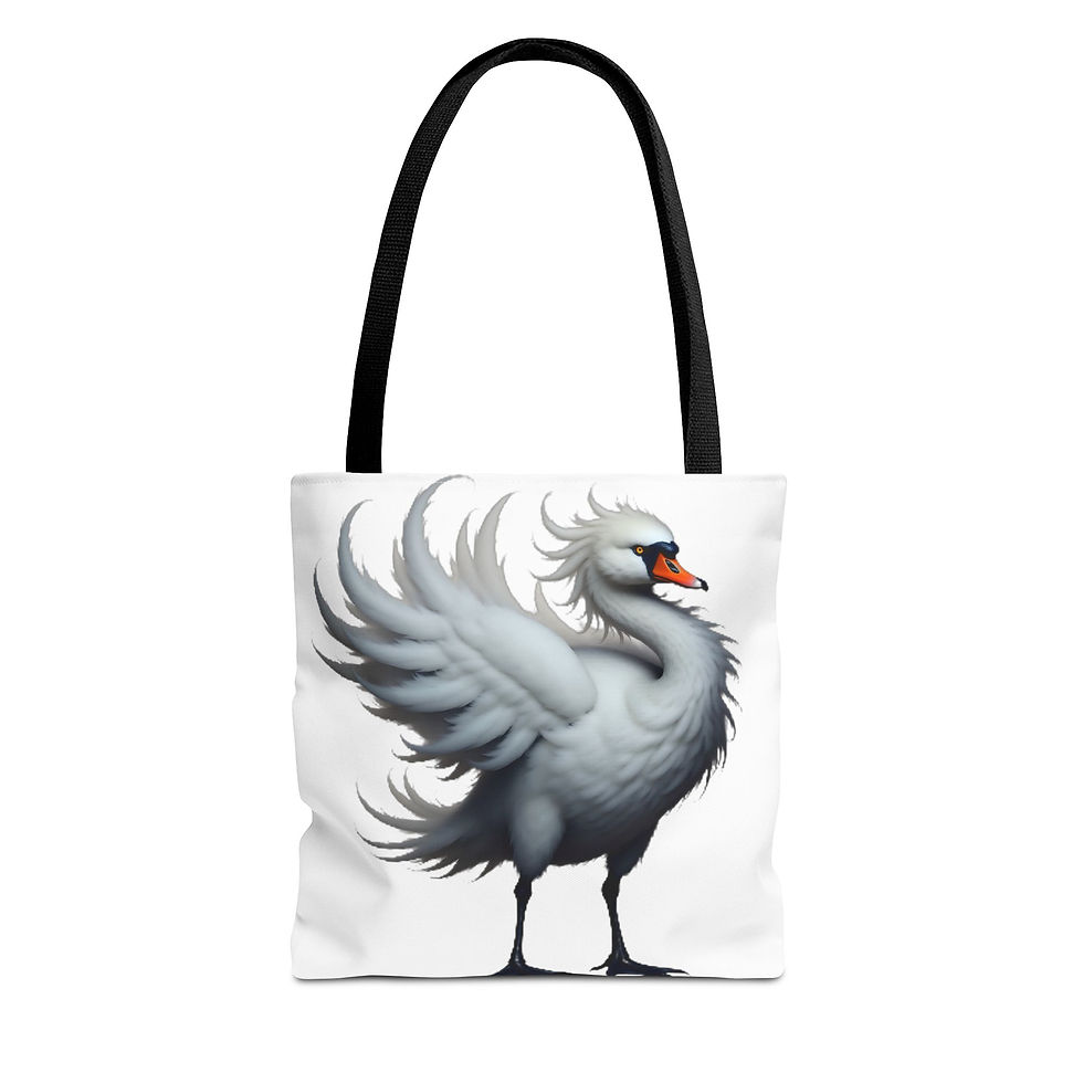 Swan Tote Bag - Angry Swan Illustration Print On