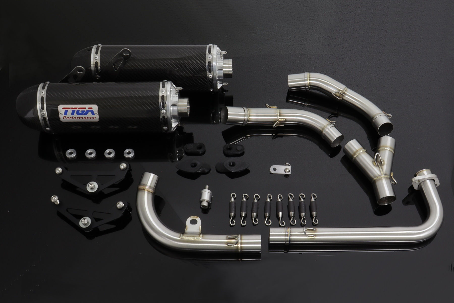 Honda Grom 2021+ Twin Exit System, High level (Carbon Oval/Carbon End Cap)