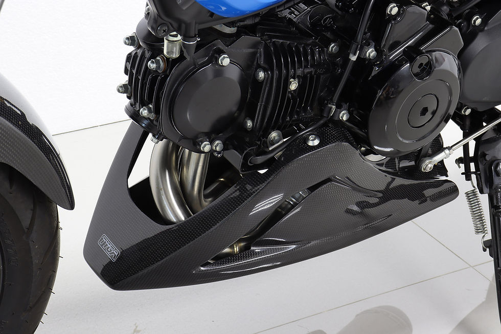 Thumbnail: Honda Grom 2021+ Full System, Underbelly (Stainless Oval/Carbon End Cap, Long)