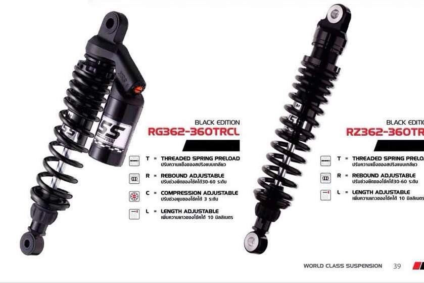 Honda Rebel 300/500 YSS rear shocks (set) stage1 HRP
