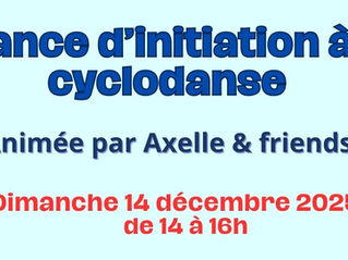 Dimanche 14 décembre 2025 : activité cyclodanse AP³ au Complexe sportif de Rixensart.