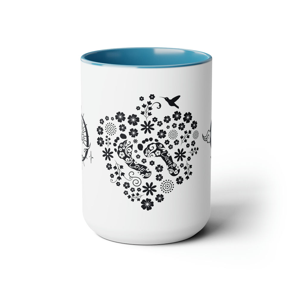 Thumbnail: Love and Light Two-Tone Coffee Mugs, 15oz