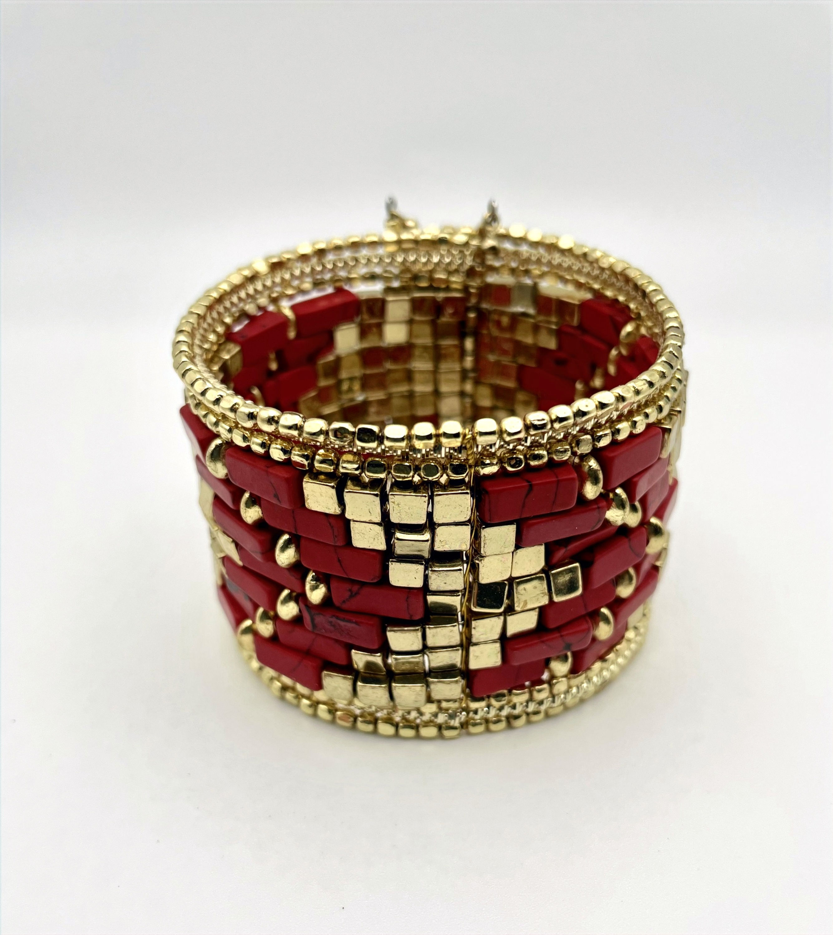 Red & Gold Cuff Bracelet