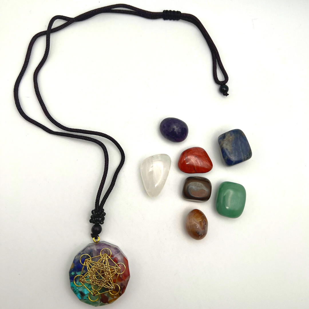 Chakra Charm & Stone Set