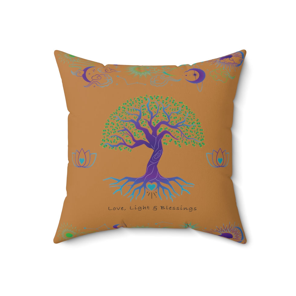 Thumbnail: Sacred Tree of Life Spun Polyester Square Pillow
