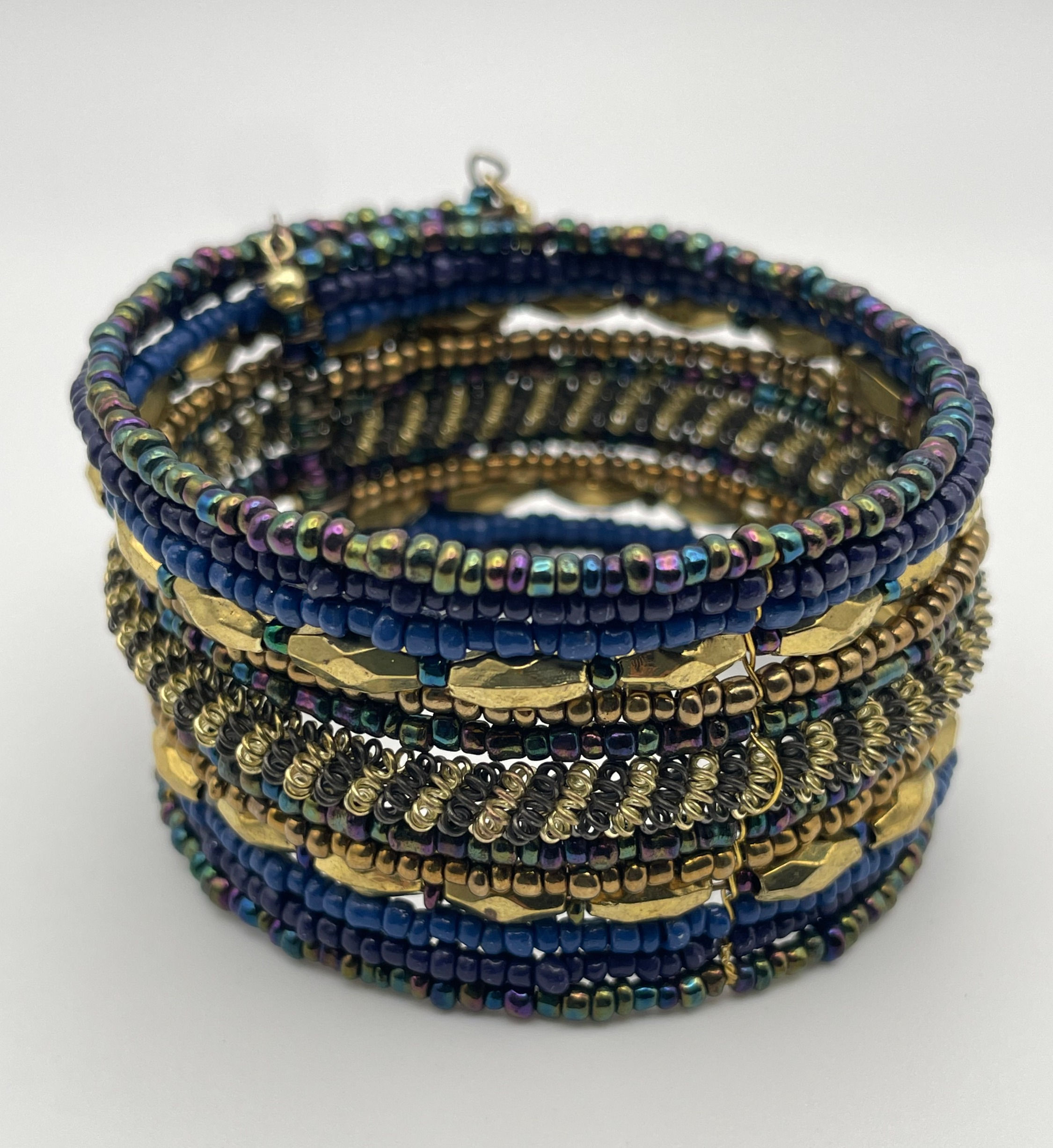 Blue and Gold Cuff Bracelet
