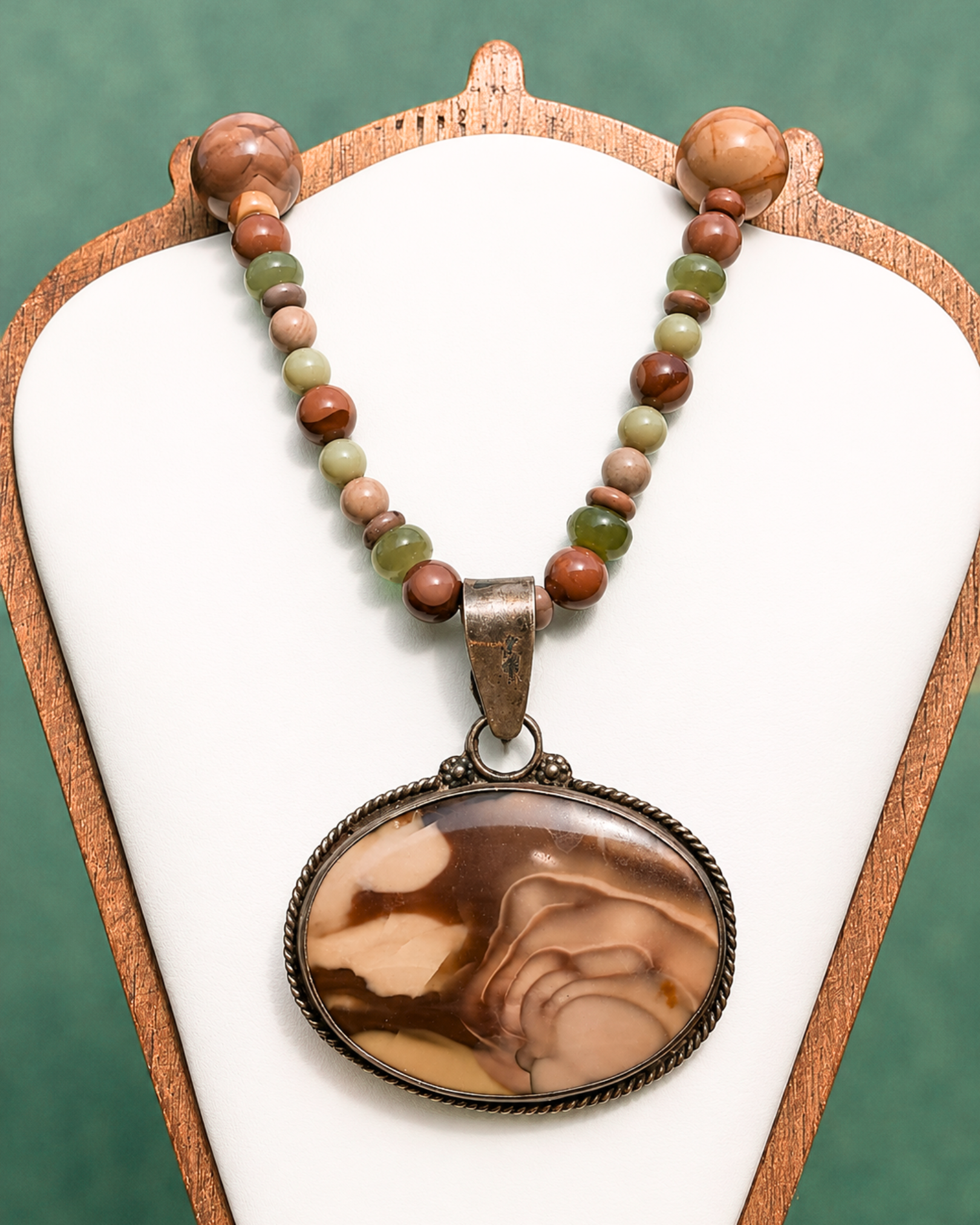 Mosslight Birch Gemstone Necklace
