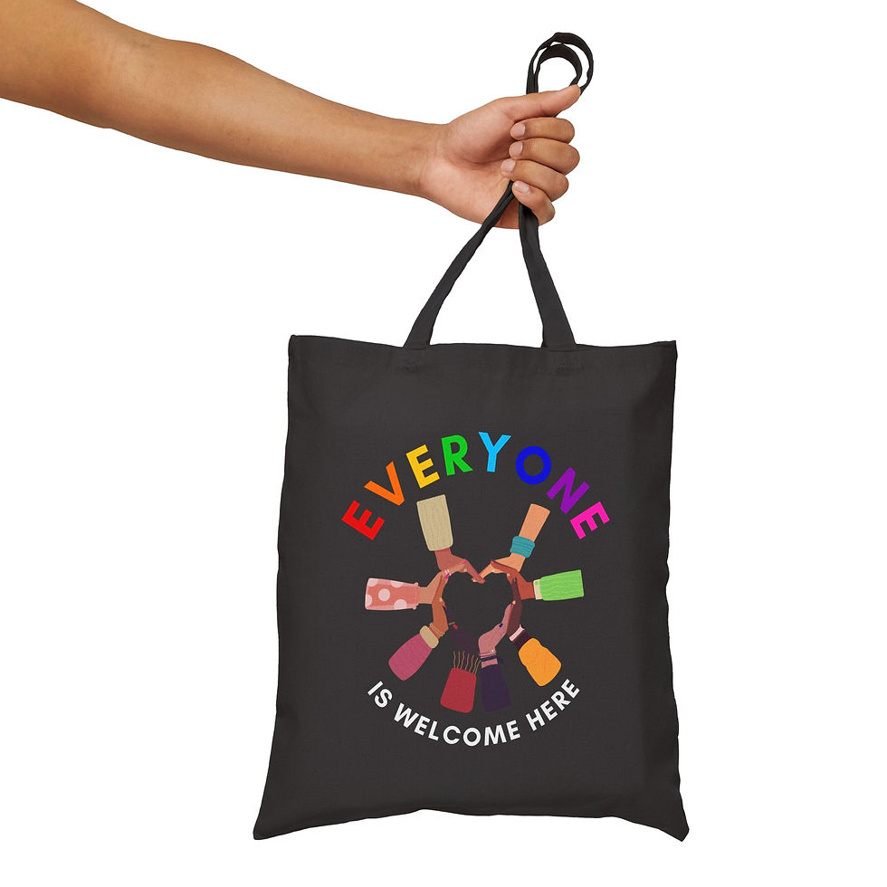 Thumbnail: 'Everyone is Welcome Here' Canvas Tote Bag