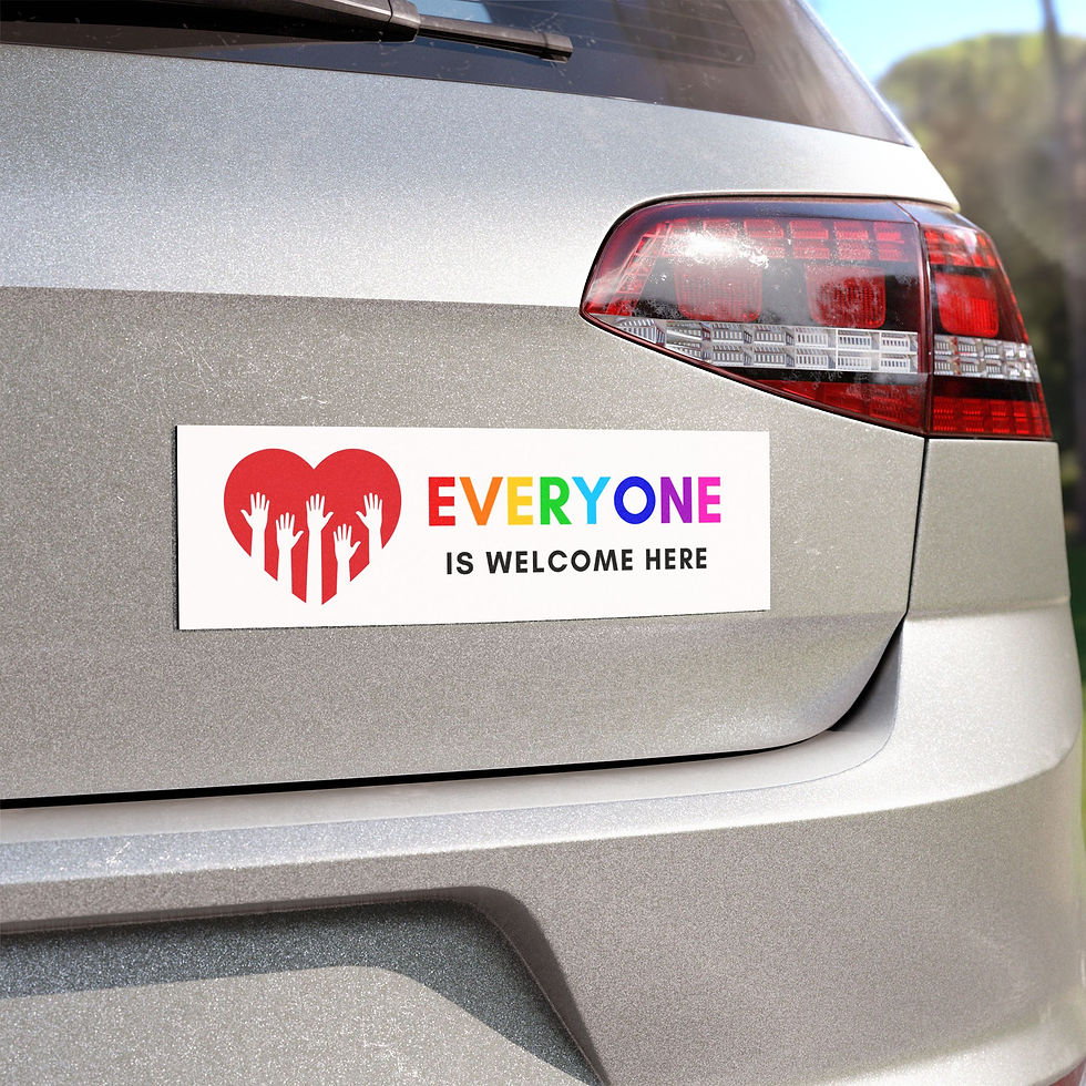 Thumbnail: 'Everyone is Welcome Here' Heart Car Magnet
