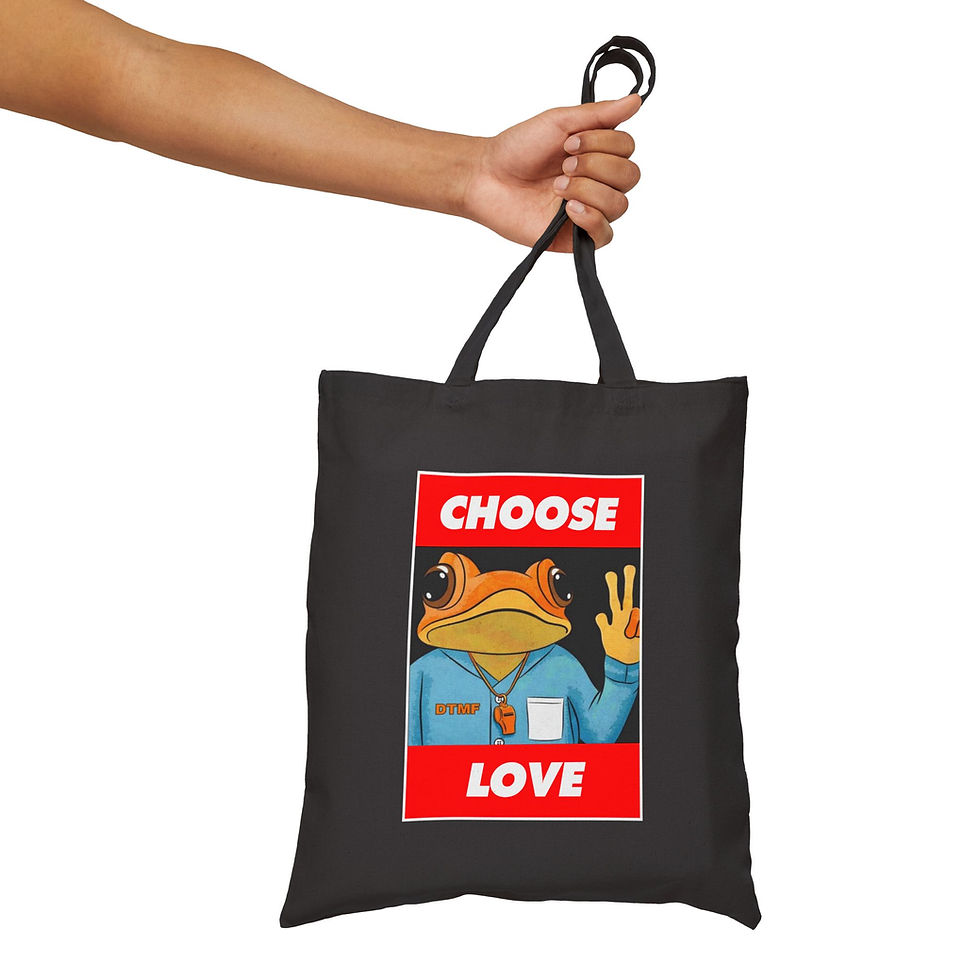 Thumbnail: 'Choose Love' Sapo Concho Canvas Tote Bag