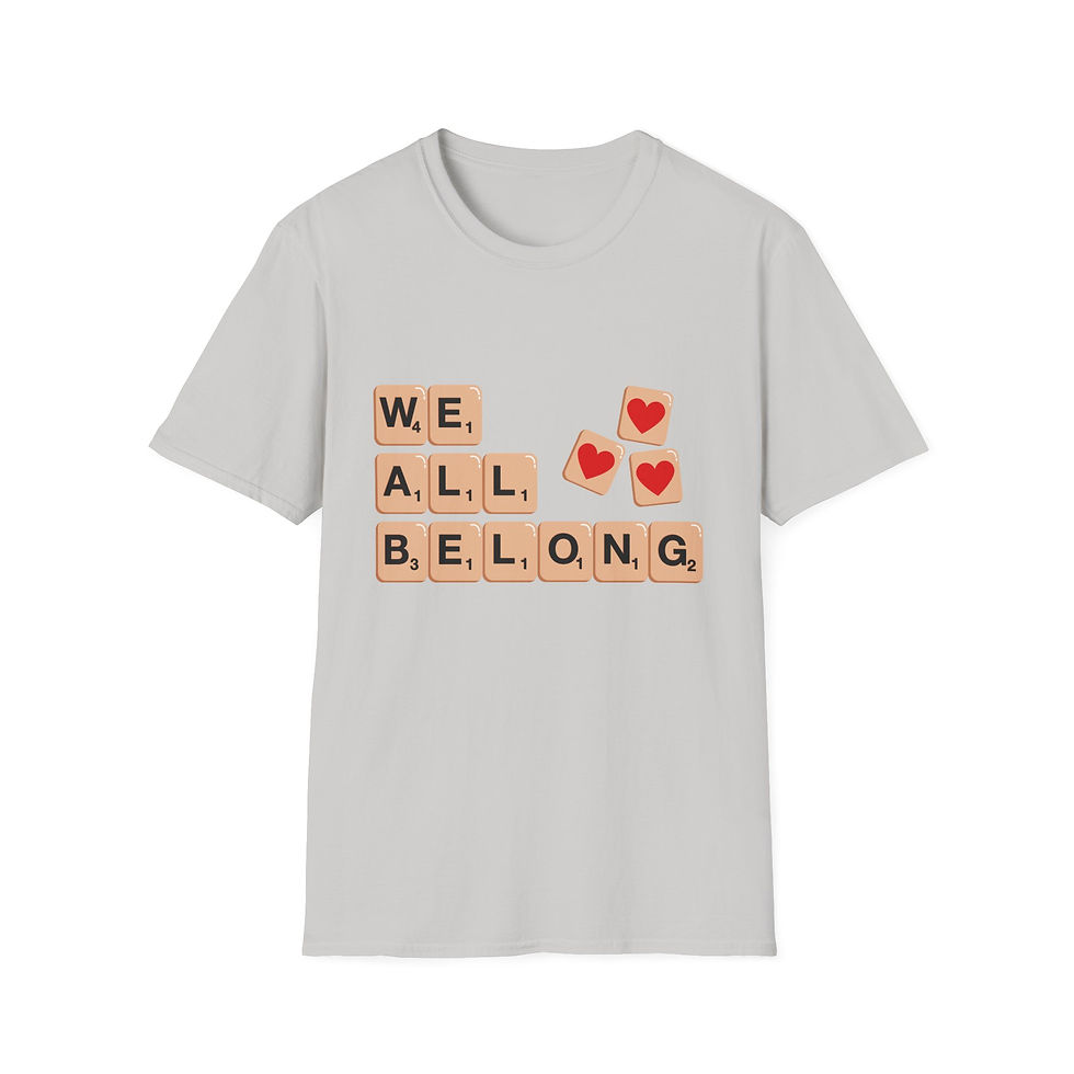Thumbnail: 'We All Belong' Scrabble Tee