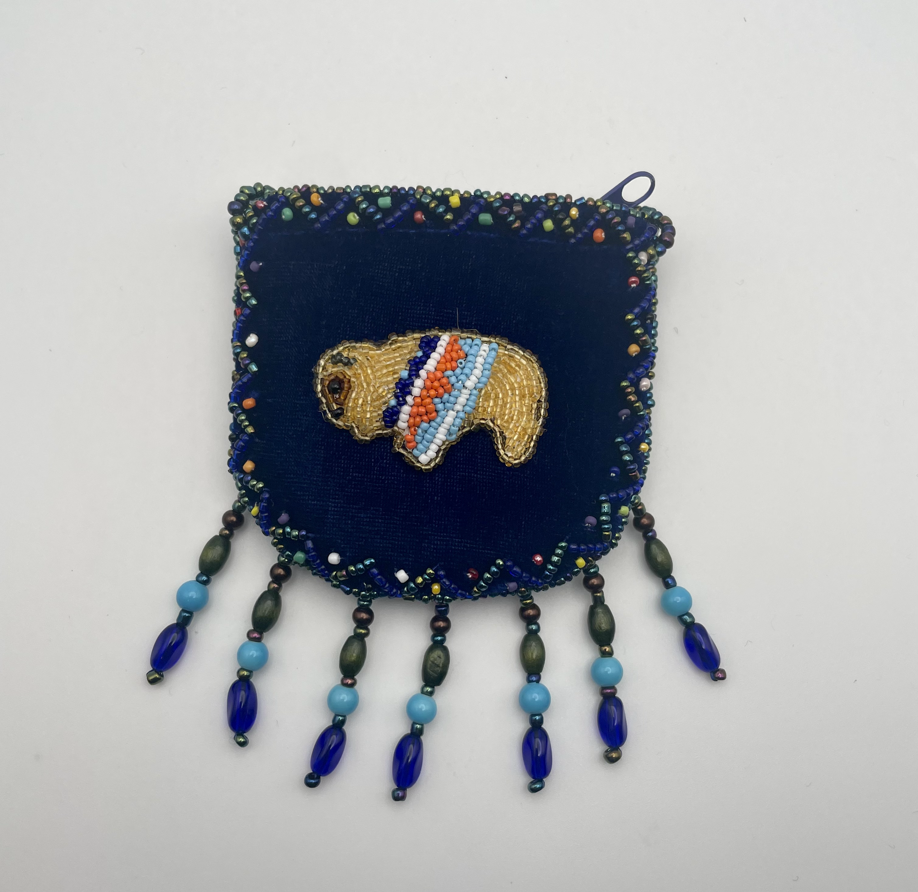 Small Buffalo Medicine Bag - Navy