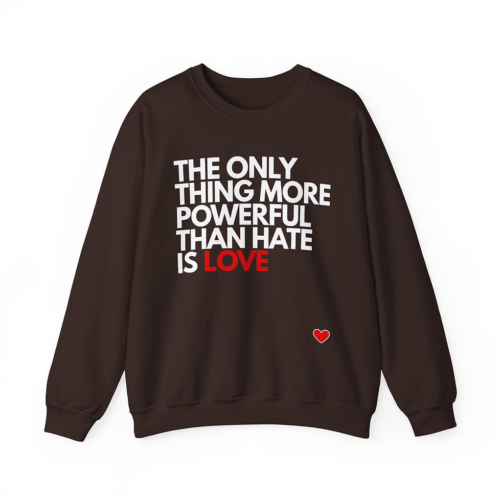 Thumbnail: 'Love Over Hate' Unisex Crewneck Sweater