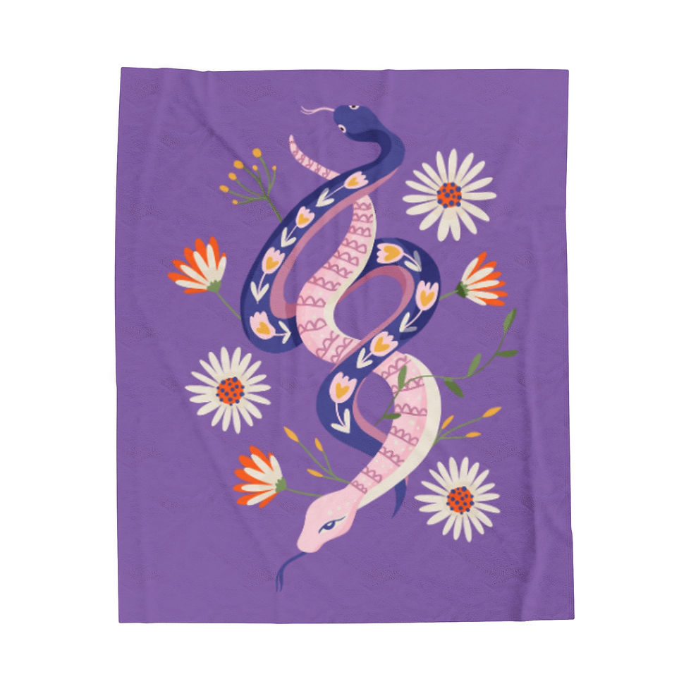 Thumbnail: Purple "Year of Snake" Plush Blanket
