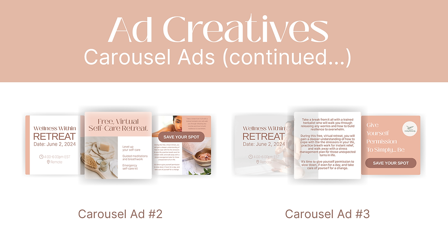 Ad Creatives
Carousel Ads (continued...)
Carousel Ad #2
Carousel Ad #3