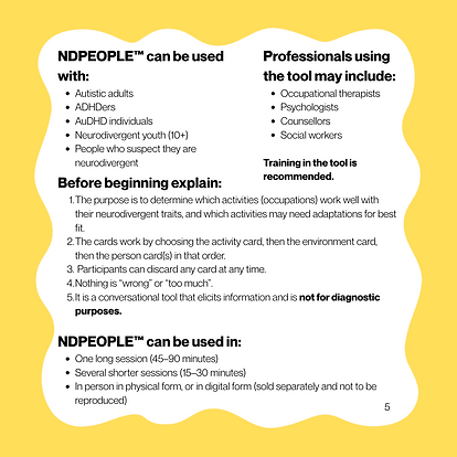 NDPEOPLE instruction booklet
