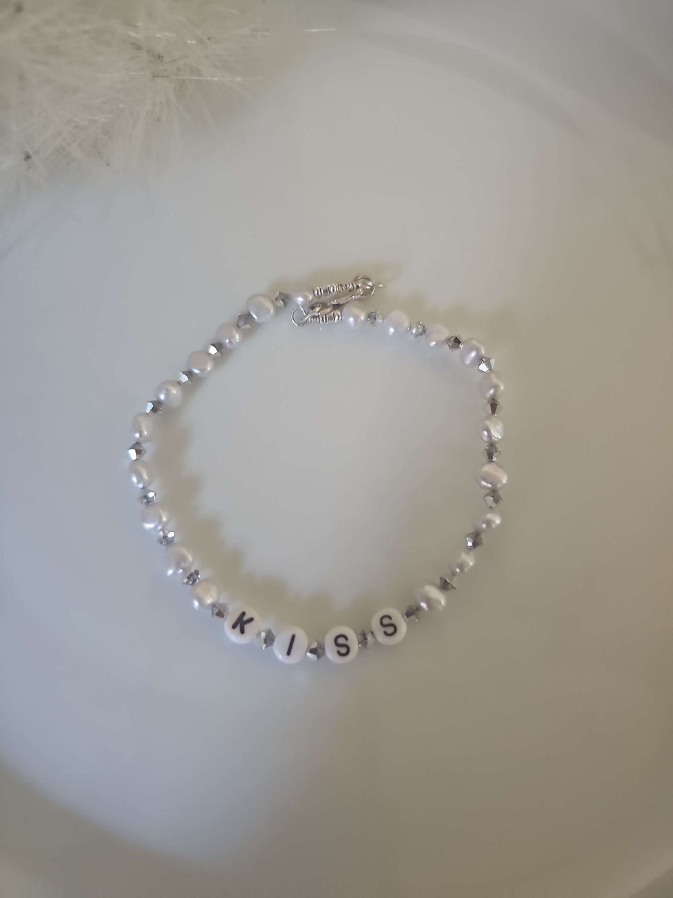 Thumbnail: Sterling silver kiss pearl Anklet 
