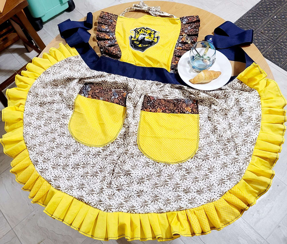 Hufflepuff Ruffled Apron-Crested and colored
