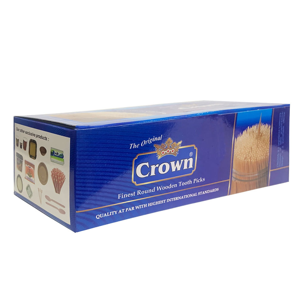 Thumbnail: CROWN FINEST ROUND WOODEN TOOTHPICKS 225 sticks Appx.