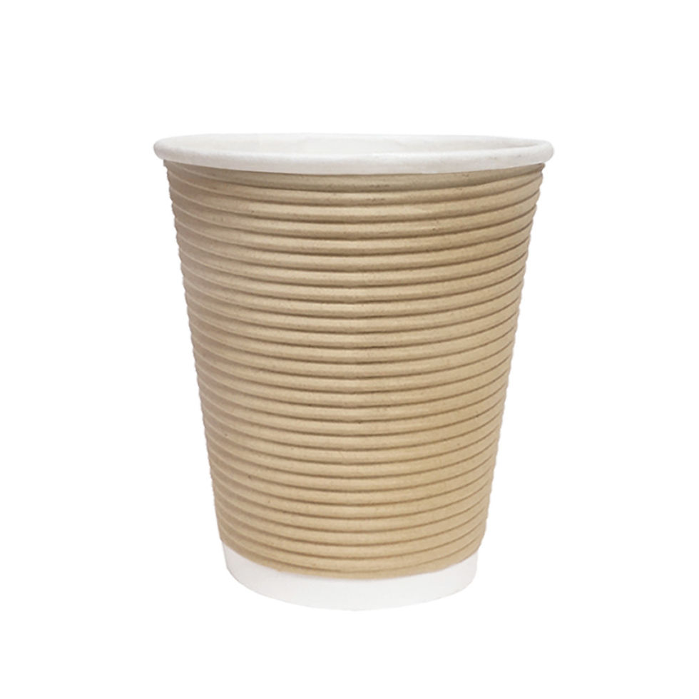 Thumbnail: 12oz Rippled Paper Cups With Lids