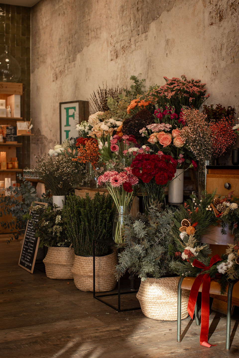 fleurs de saison proposées à la boutique de L'instant Bloem