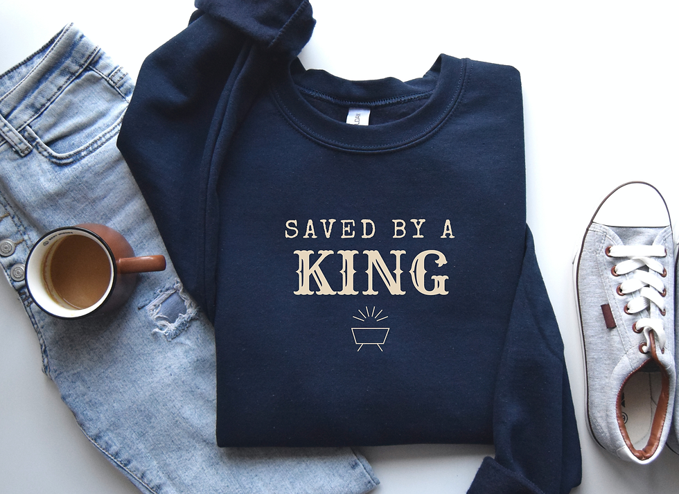 Thumbnail: Saved By A King Christmas Sweatshirt