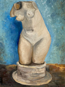Plaster Statuette of a Female Torso: A Nod to Van Gogh 2