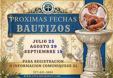 PROXIMAS FECHAS BAUTIZOS MAYO 30 JUNIO27 JULIO 25 PARA REGISTRACION O INFORMACION COMUNIQU