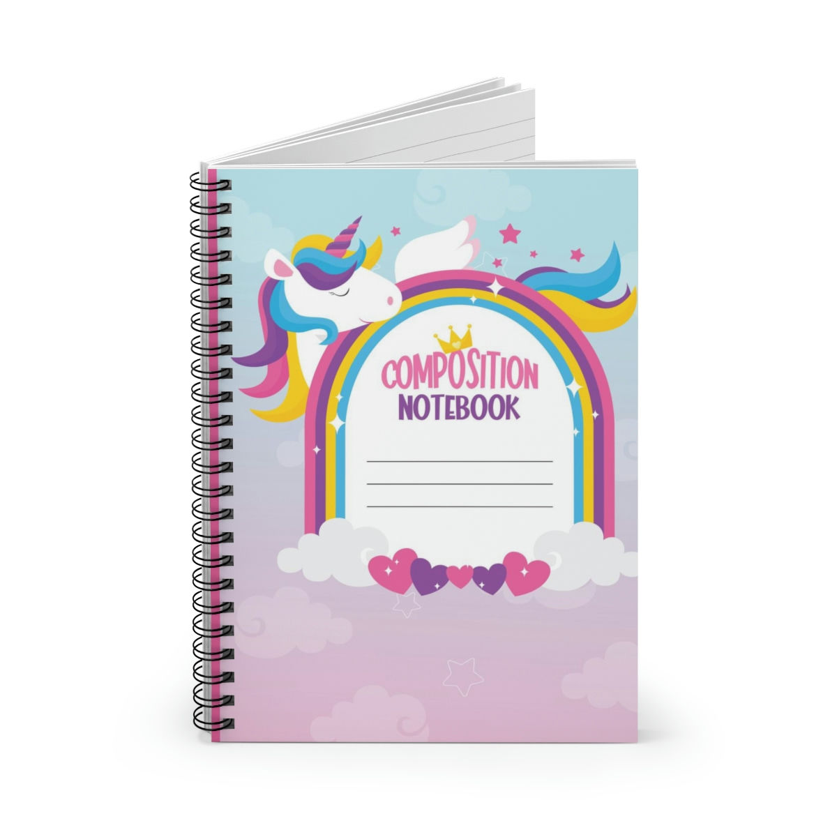 Unicorn Spiral Composition Notebook - Wide Ruled