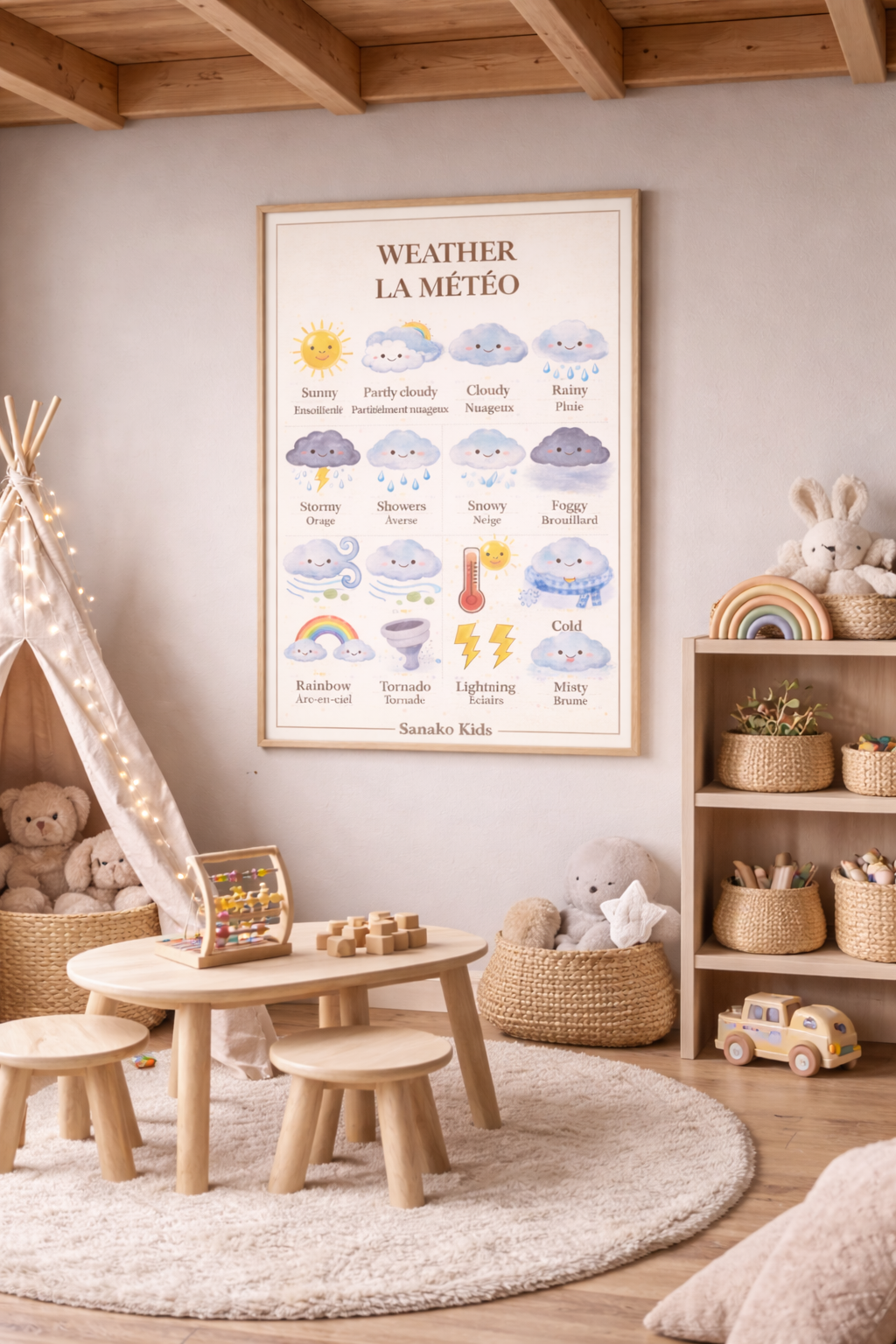 Weather Poster (English & Français) | Montessori learning printable