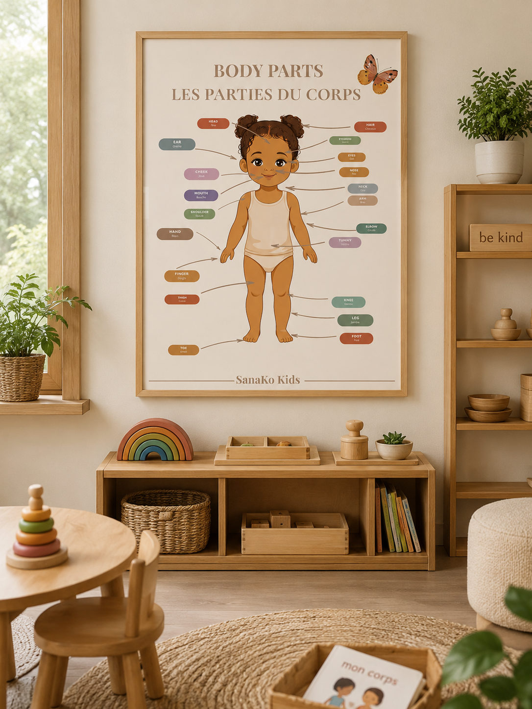Body Parts Poster (English & Français) | Montessori learning printable