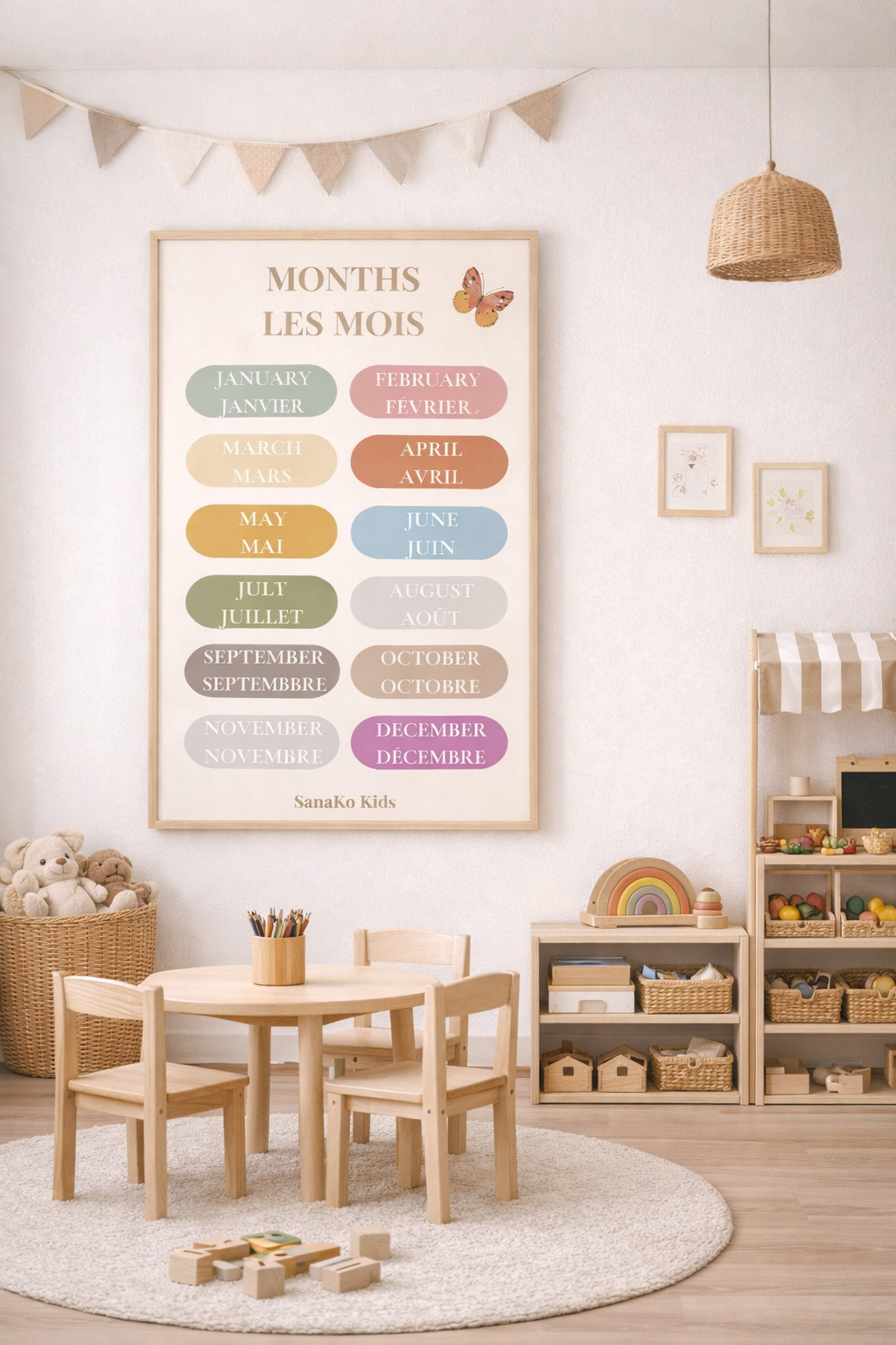 Months of the Year Poster (English & Français) | Montessori learning printable