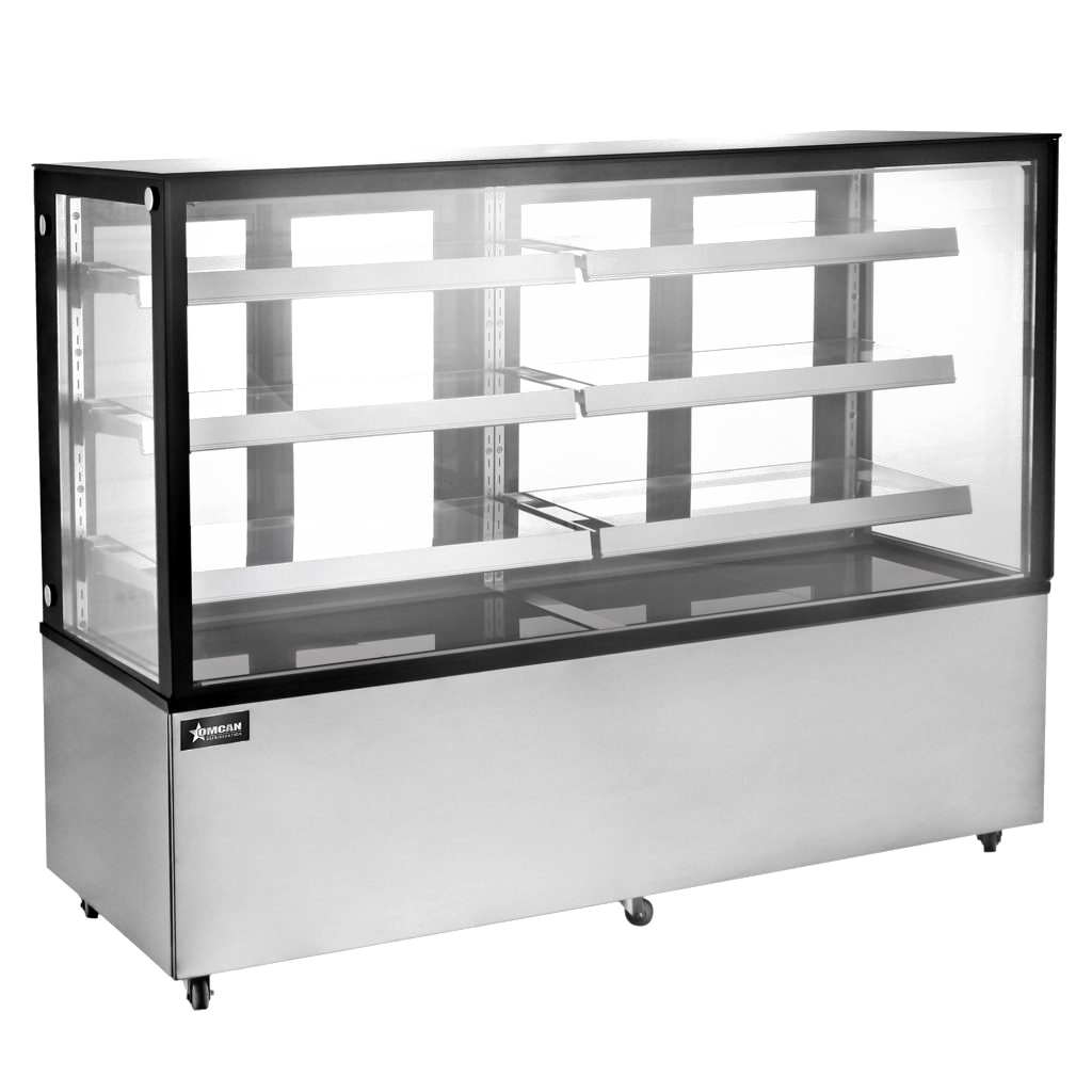 72-inch Square Glass Floor Refrigerated Display Case