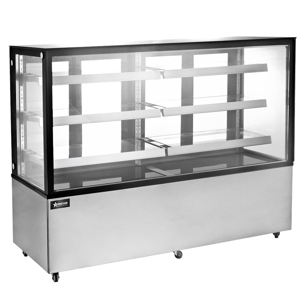 72-inch Square Glass Floor Refrigerated Display Case