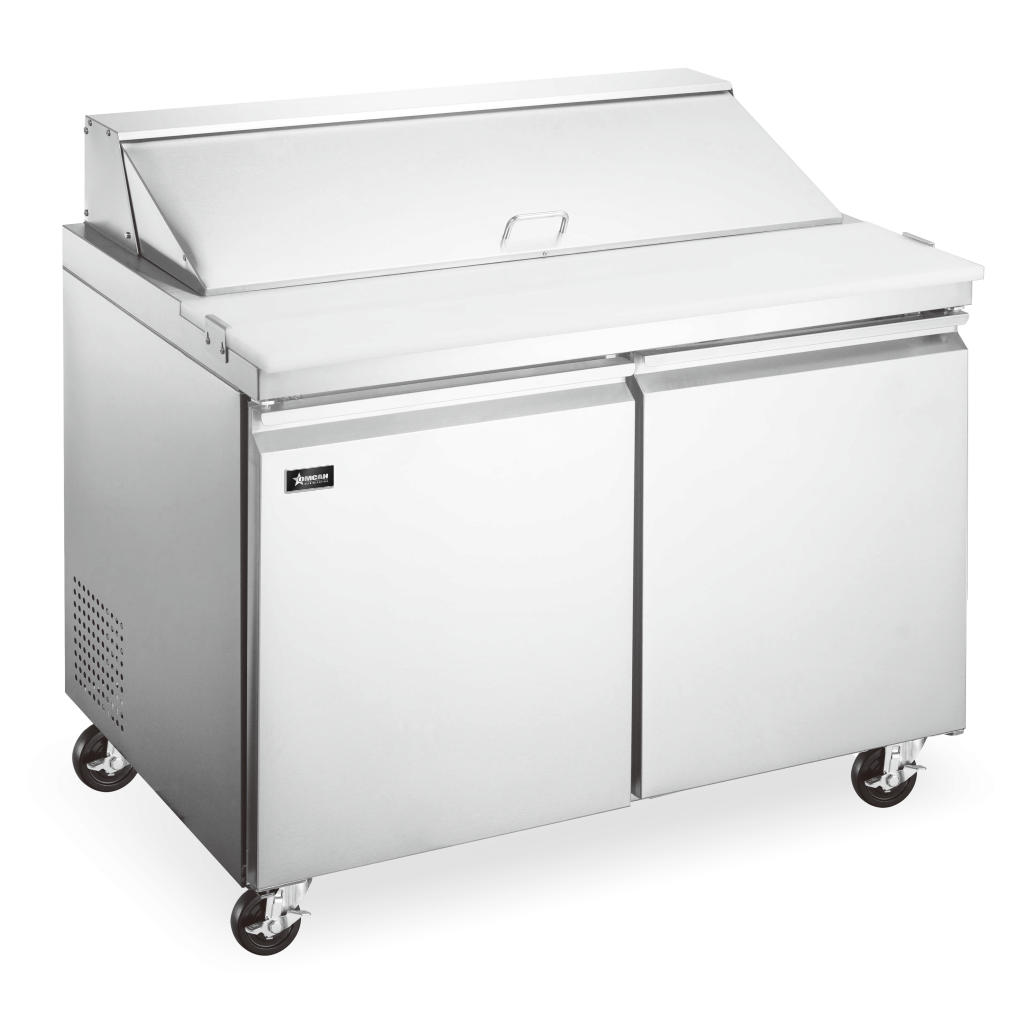 60″ Refrigerated Prep Table, 2 Doors, 15 cu.ft. Capacity