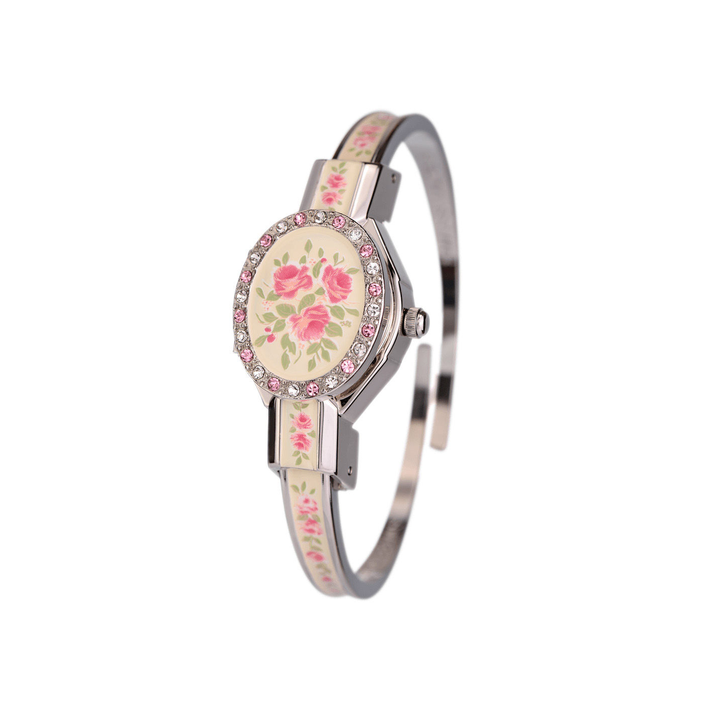 André Mouche - Rose-Crystal, Palladium, white/pink - 039-0222 - Swiss Made