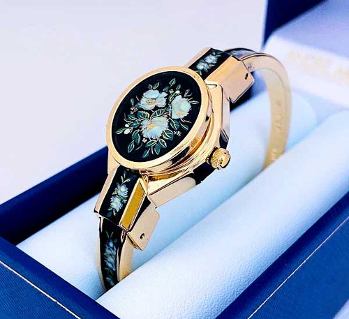 André Mouche - ROSE, Gold, black - 136-04021 - Swiss Made Watch