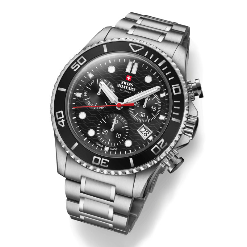 Miniature : Swiss Military SM34101.01 Gent Quartz Watch - Black