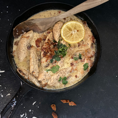 Asiago Chicken in Bacon Cream Sauce