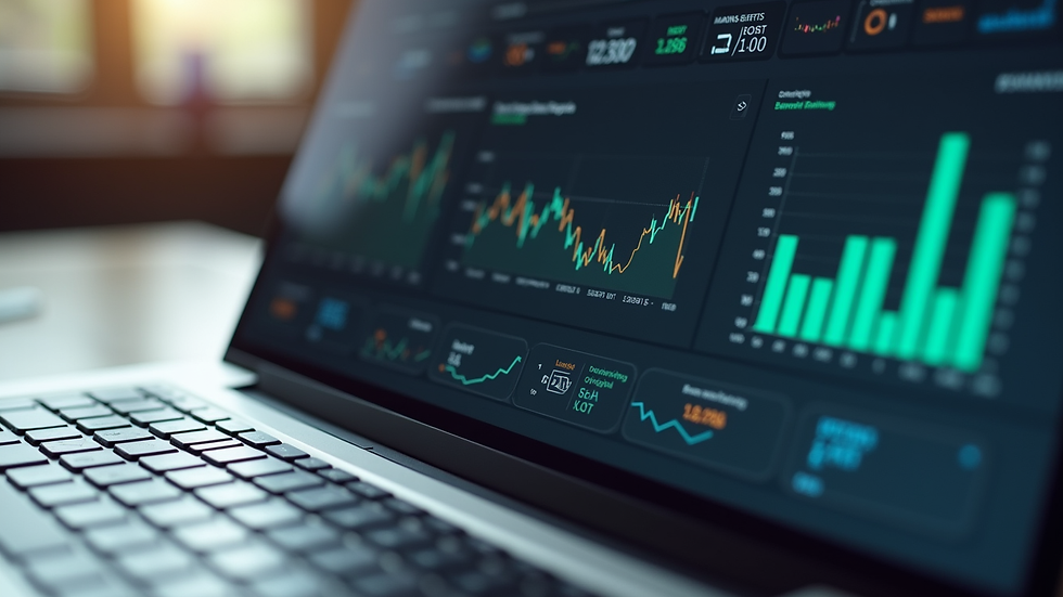 Close-up view of a laptop screen showing local SEO analytics and keyword rankings