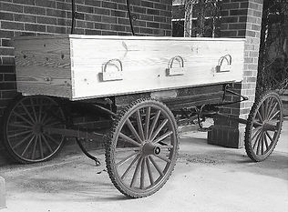 casket on wagon