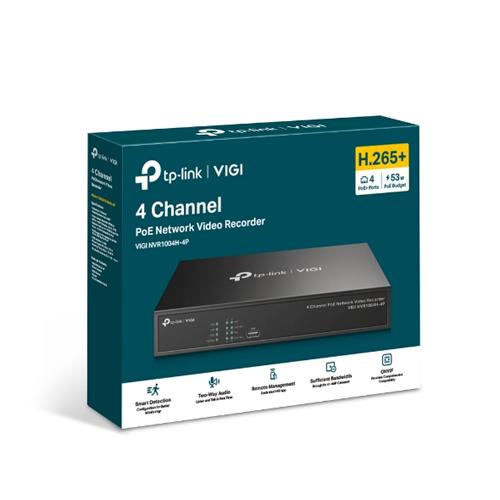 Miniatura: Gravador de Vídeo em Rede PoE+ de 4 Canais VIGI NVR1004H-4P NVR   TP-LINK