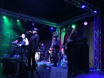 Concert stage built in downtown Austin