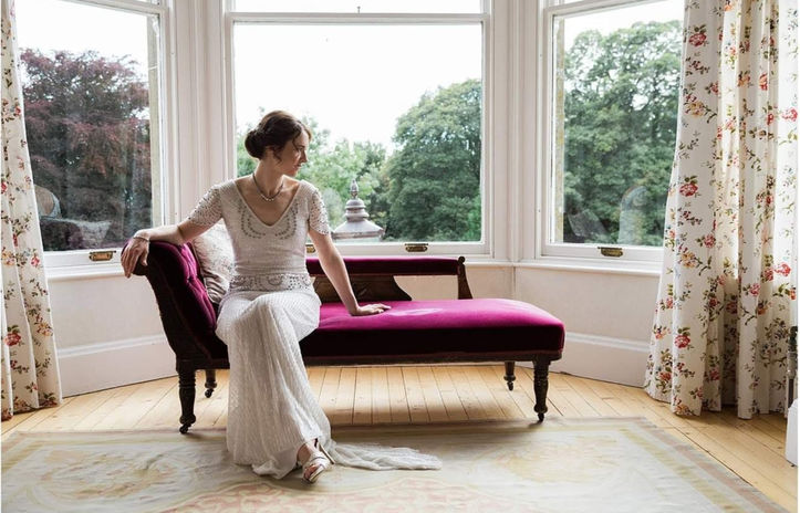 Vintage Scottish Wedding with Elegant Hair style created by Sam Kerr Bridal Hair.