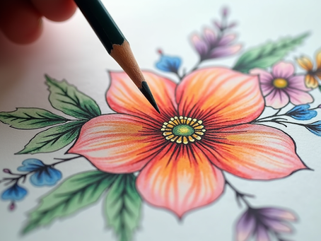 Fine Line Colored Flower