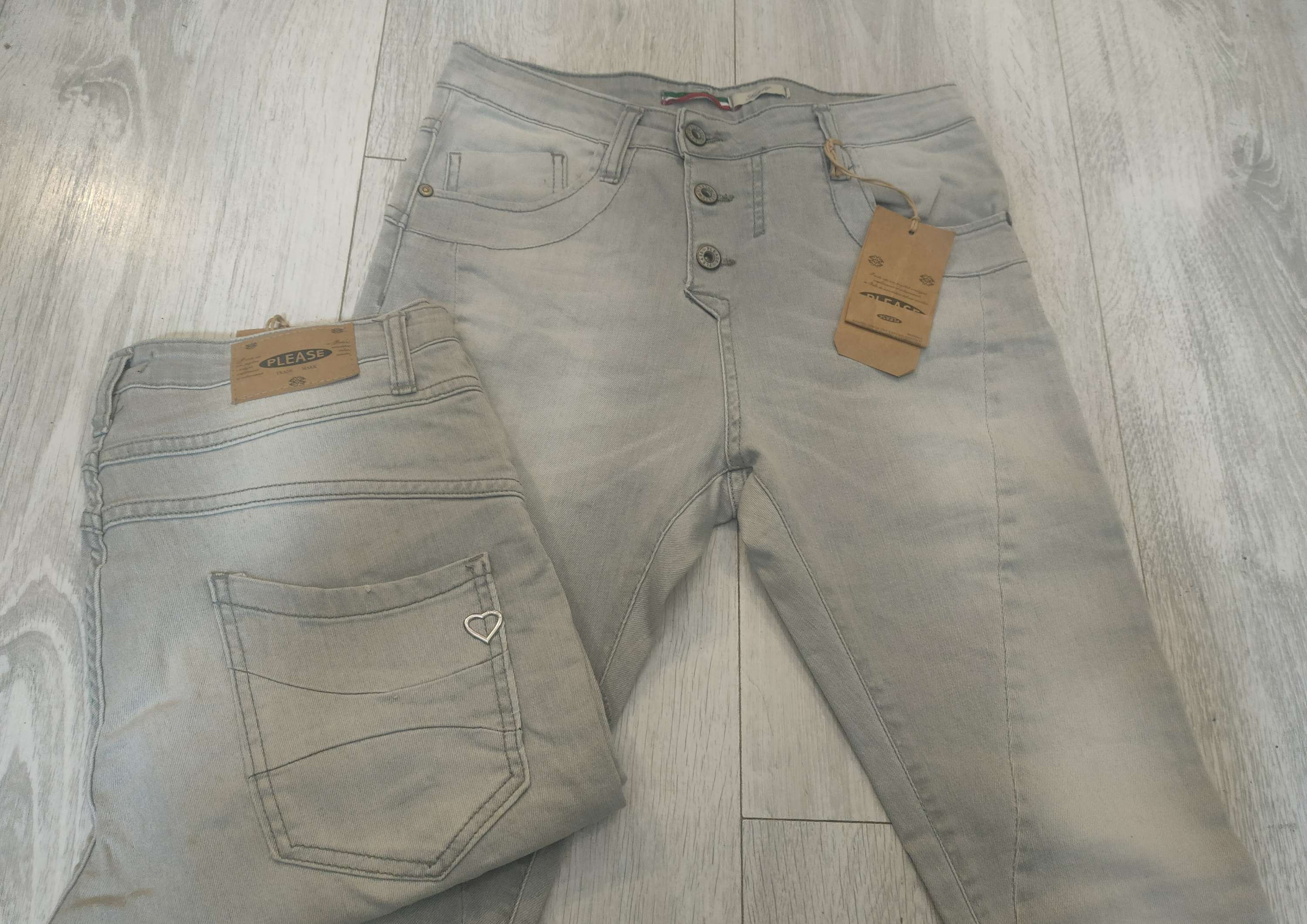 מכנס ג'ינס אפור please איטלקי pj001g