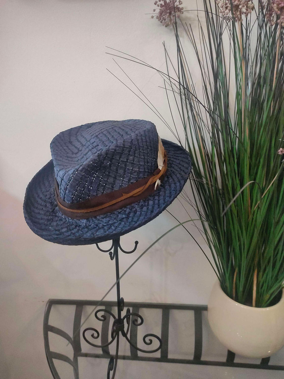 Thumbnail: Teardrop  crown straw hat 
