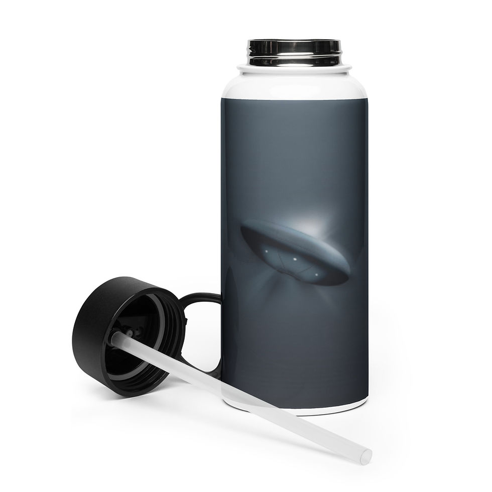 Thumbnail: Stainless steel water bottle with a straw lid